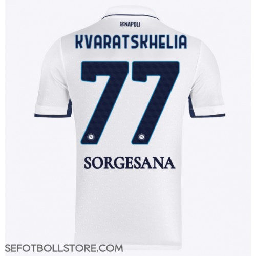 SSC Napoli Khvicha Kvaratskhelia #77 Replika Bortatröja 2024-25 Kortärmad